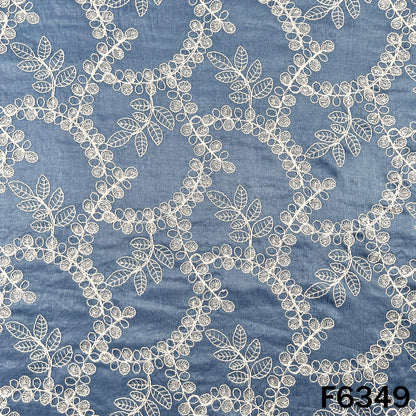 Thread Embroidered Denim Fabric - F6349