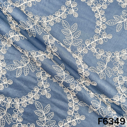 Thread Embroidered Denim Fabric - F6349