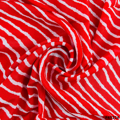 Leheriya Print Chinon Chiffon Fabric-F4922