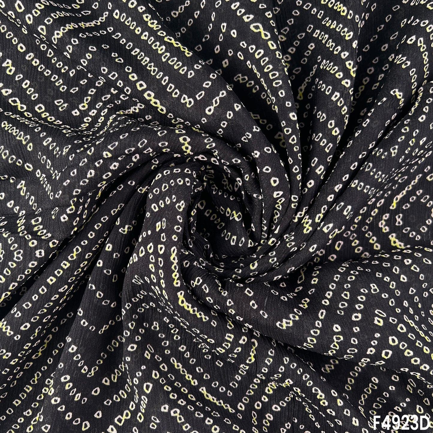 Leheriya Print Chinon Chiffon Fabric-F4923