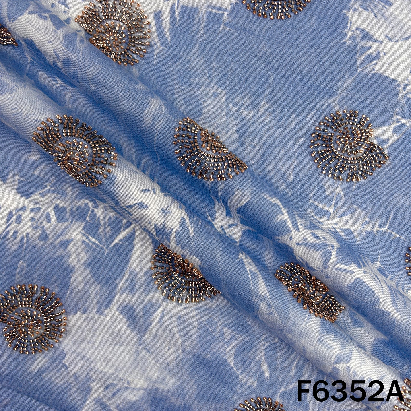 Cut Dana Embroidered Denim Fabric - F6352