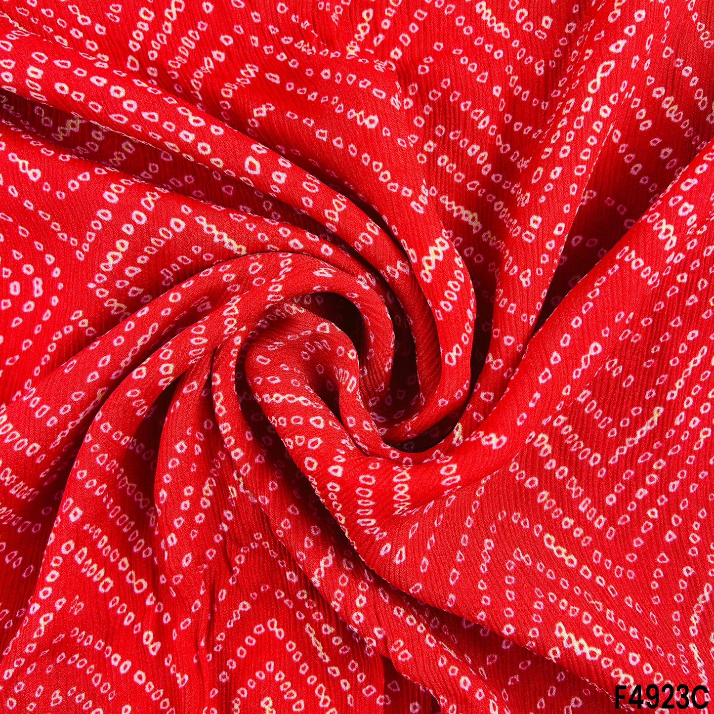 Leheriya Print Chinon Chiffon Fabric-F4923