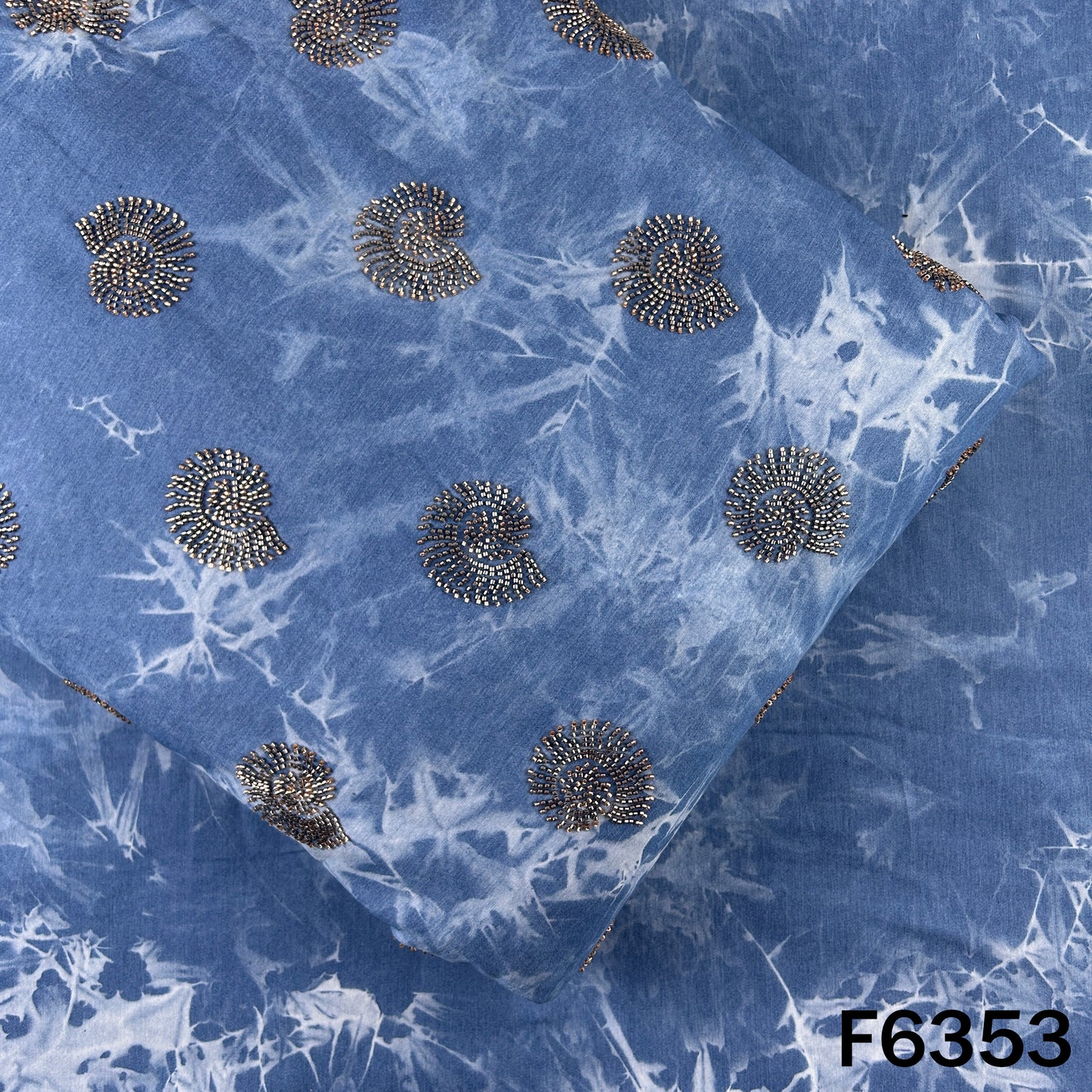 Cut Dana Embroidered Denim Fabric - F6353