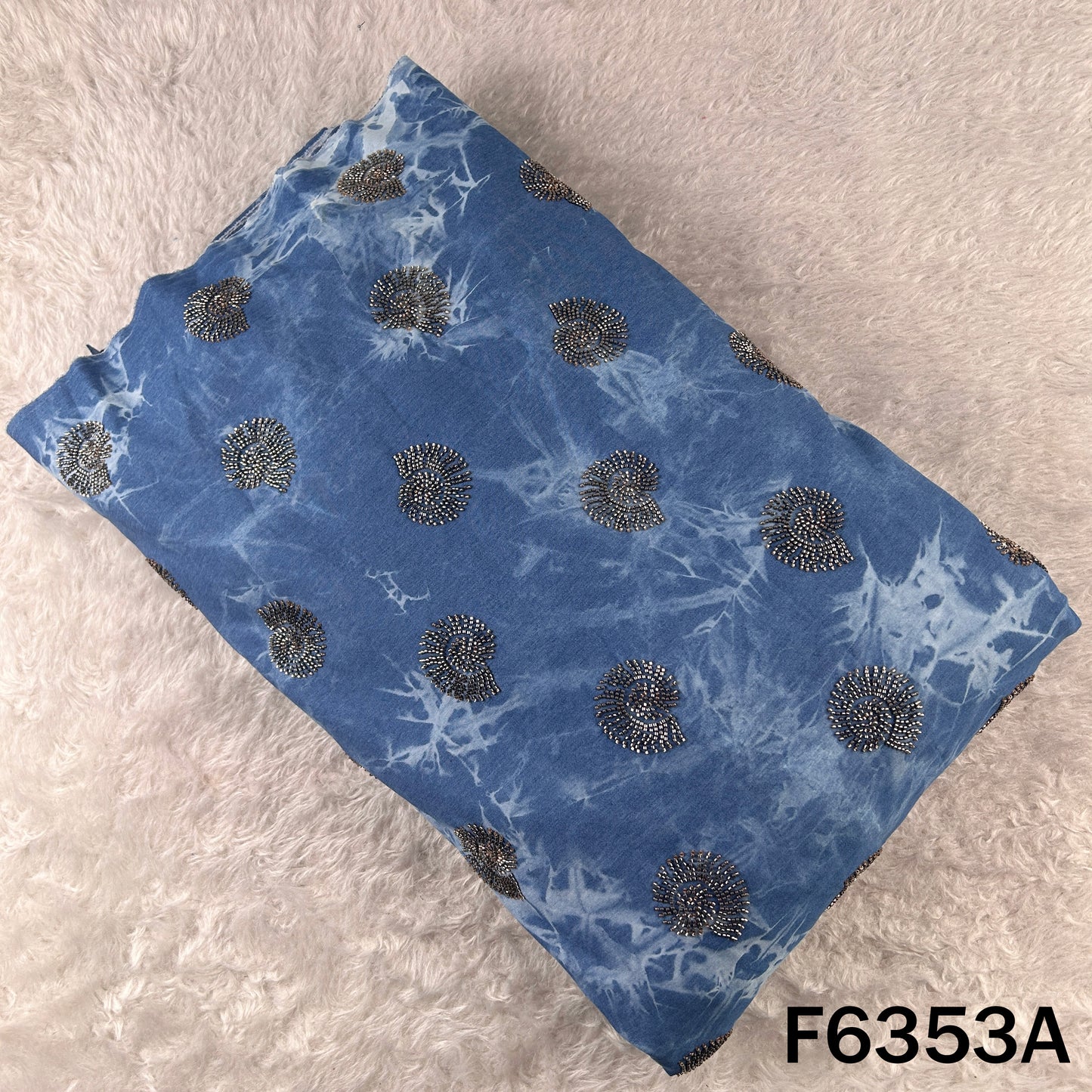 Cut Dana Embroidered Denim Fabric - F6353
