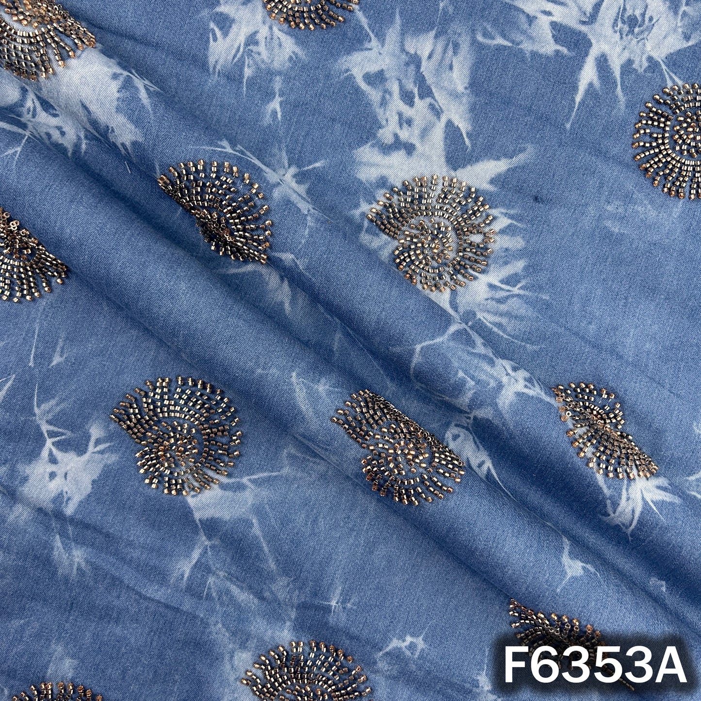 Cut Dana Embroidered Denim Fabric - F6353