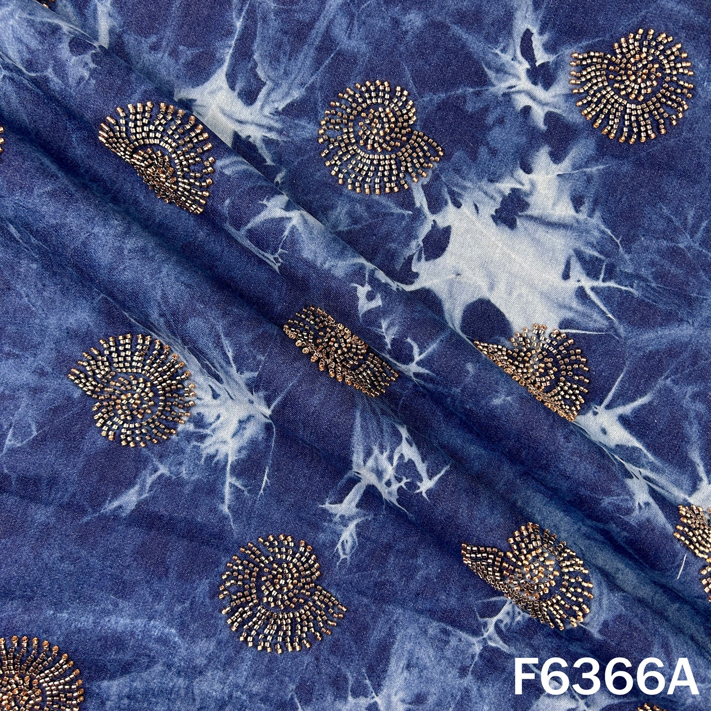 Cut Dana Embroidered Denim Fabric - F6366