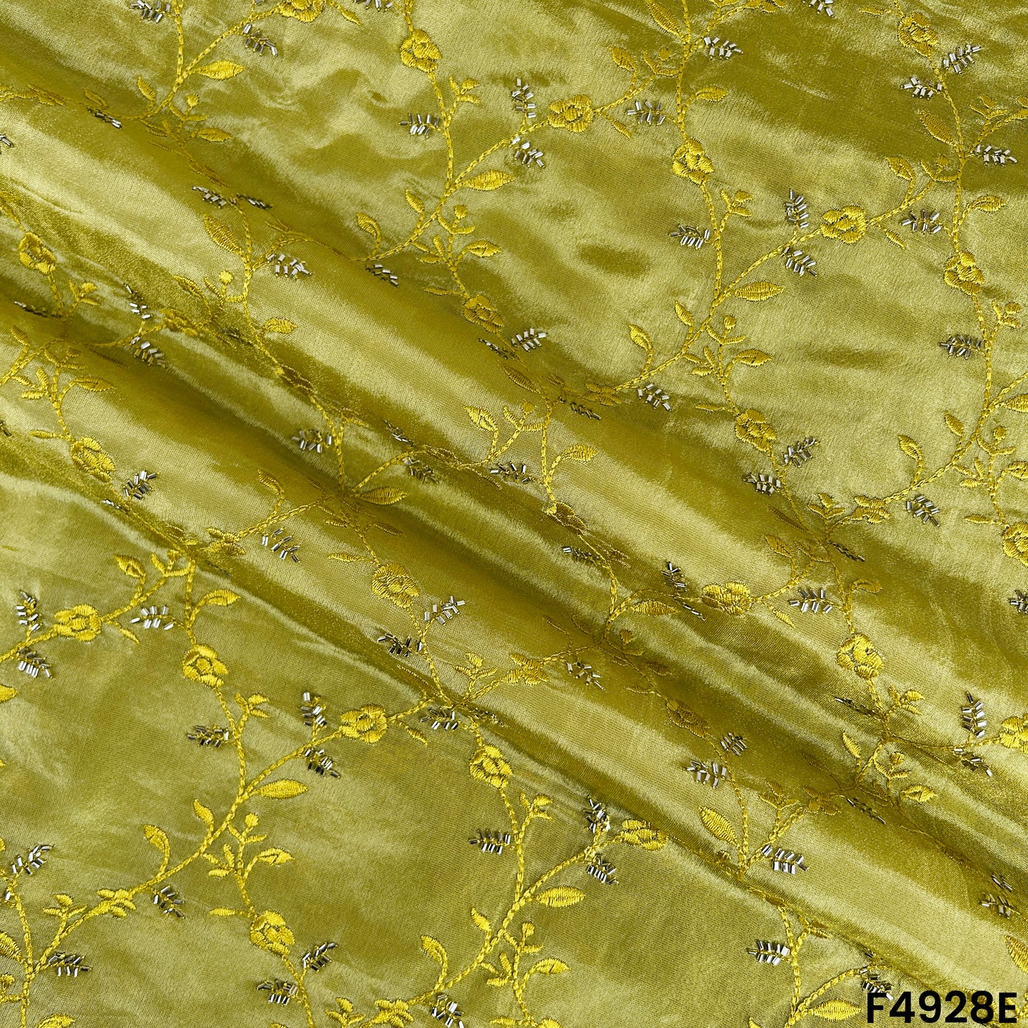 Cut Dana Thread Embroidered Simmer Tissue Fabric-F4928