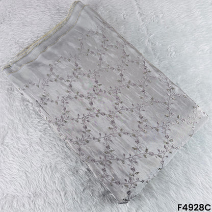 Cut Dana Thread Embroidered Simmer Tissue Fabric-F4928
