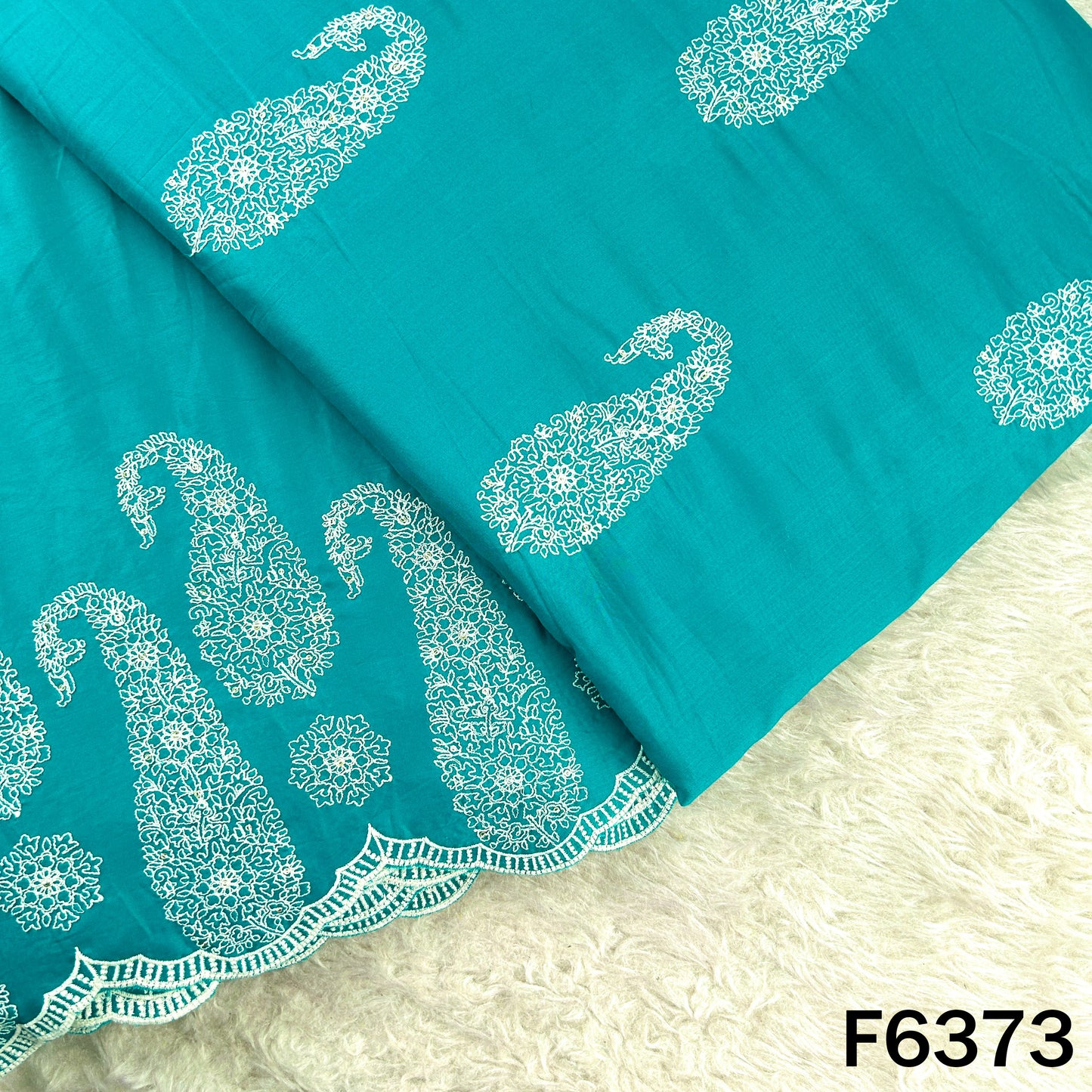 Thread Embroidered Modal Cotton Fabric - F6373
