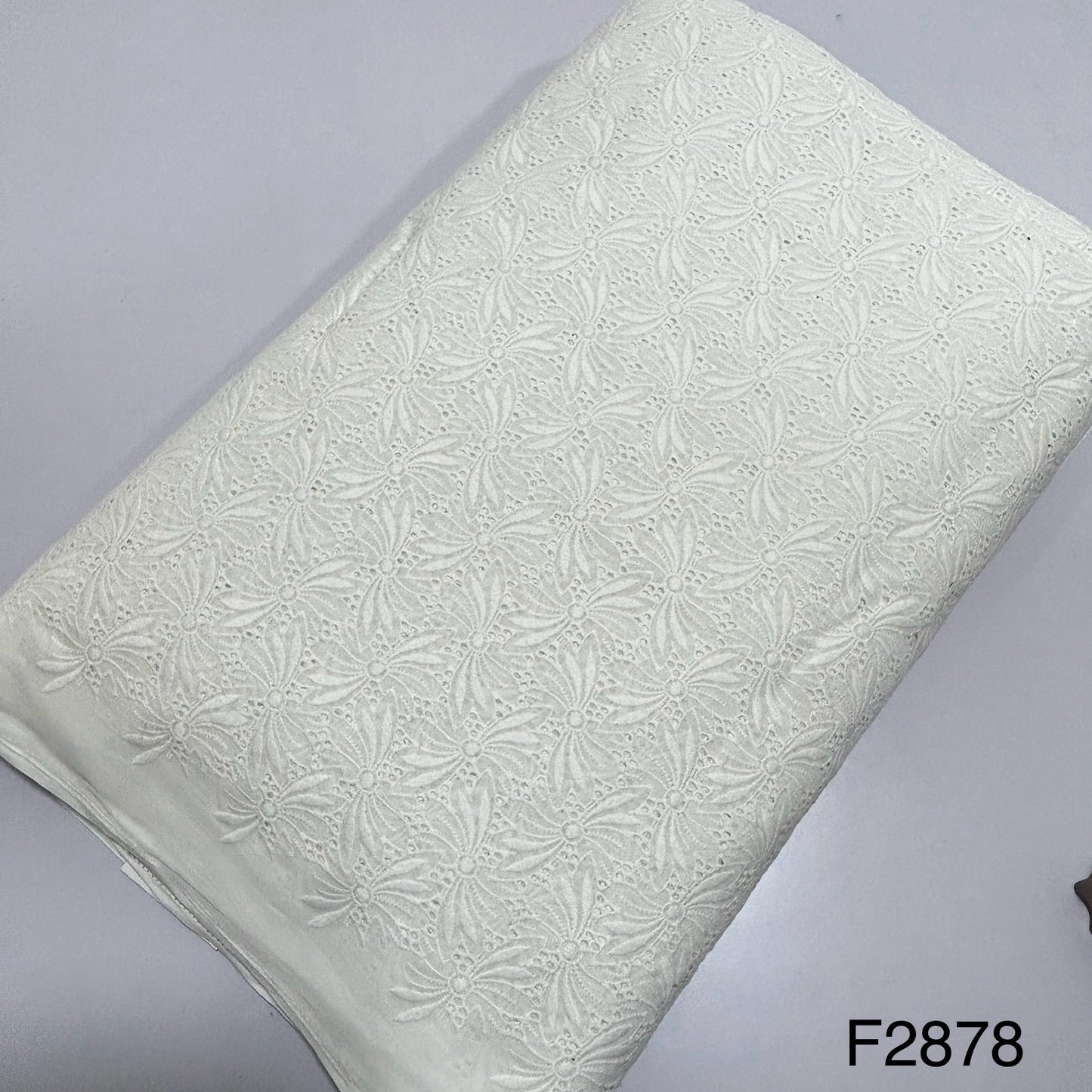 Chikankari Cotton Fabric-F2878