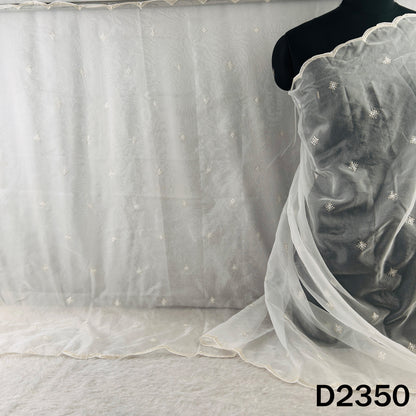 Dyeable Thread Sequins Work Organza Dupatta - D2350