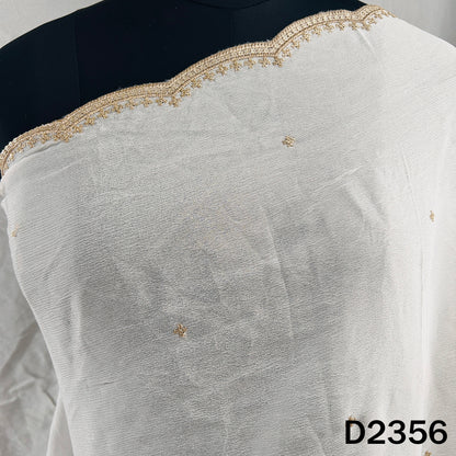 Dyeable Zari Sequins Work Chinnon Chiffon Dupatta - D2356