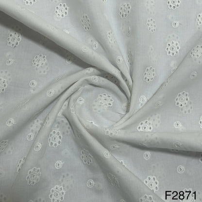 Chikankari Cotton Fabric-F2871