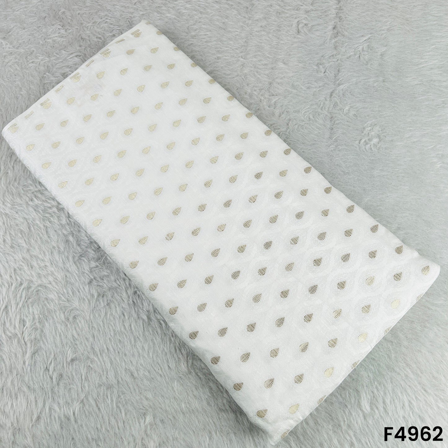 Self Jaquard Zari Work Pure Silk Fabric-F4962