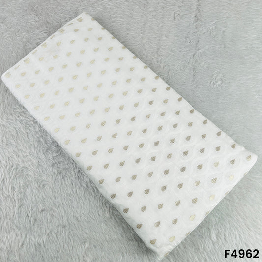 Self Jaquard Zari Work Pure Silk Fabric-F4962