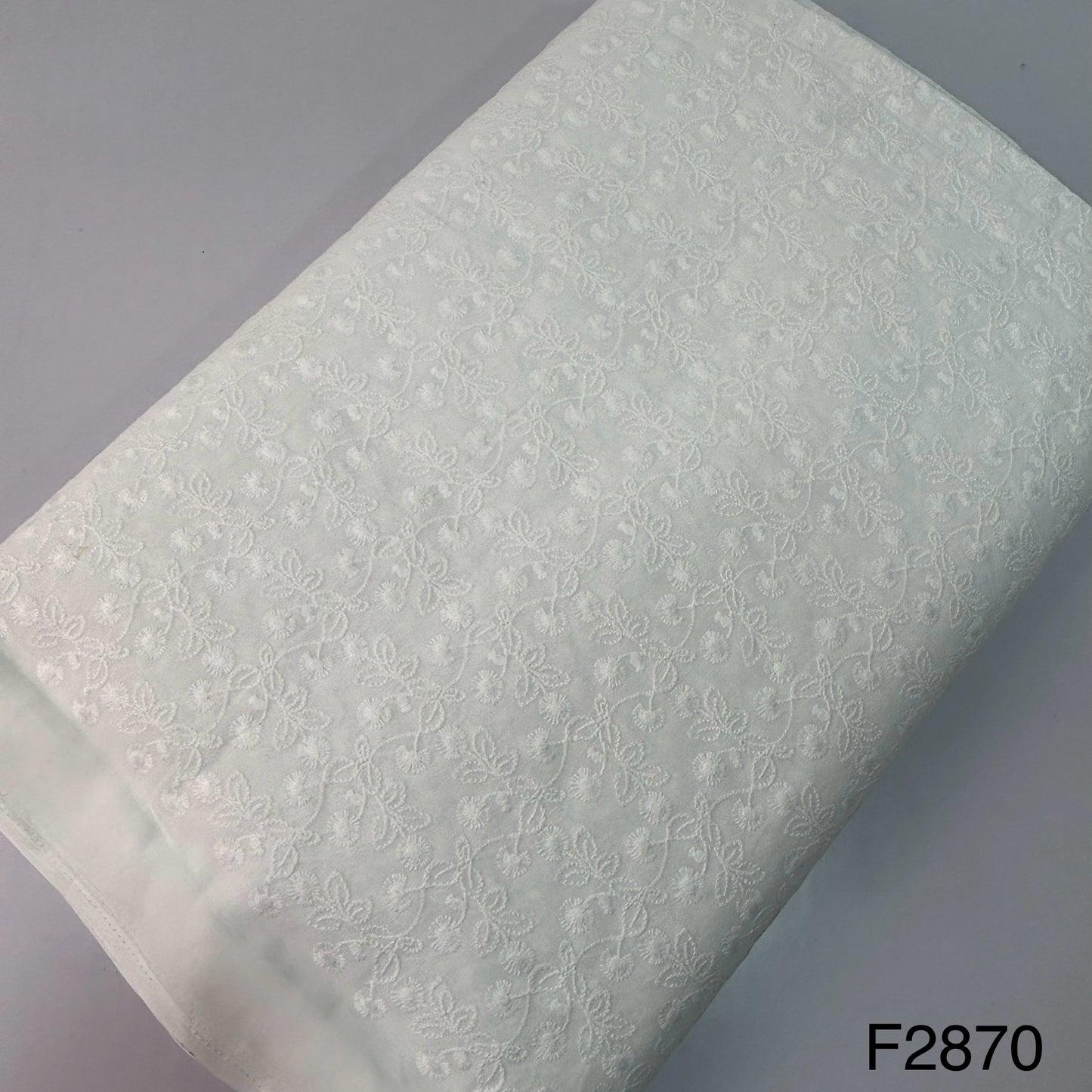 Chikankari Cotton Fabric-F2870