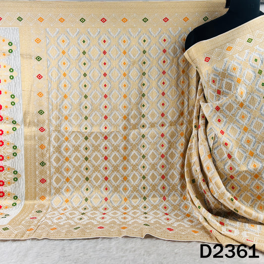 Dyeable Zari Weave Self Work Georgette Dupatta - D2361