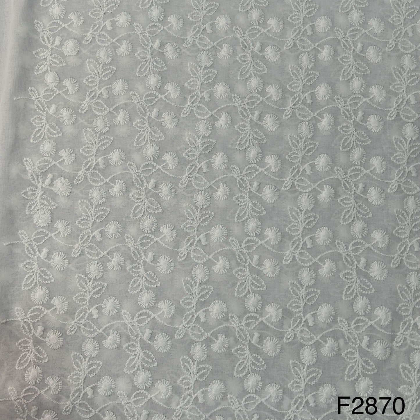 Chikankari Cotton Fabric-F2870
