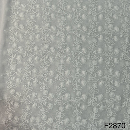 Chikankari Cotton Fabric-F2870