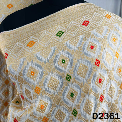 Dyeable Zari Weave Self Work Georgette Dupatta - D2361