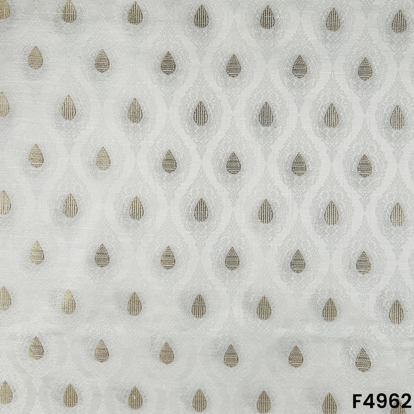 Self Jaquard Zari Work Pure Silk Fabric-F4962