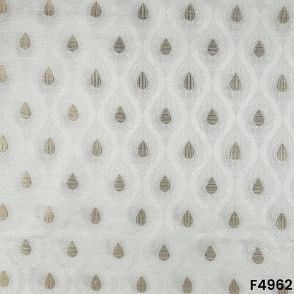 Self Jaquard Zari Work Pure Silk Fabric-F4962