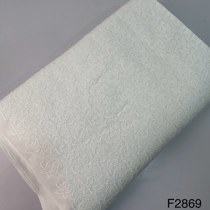 Chikankari Cotton Fabric-F2869