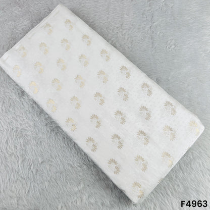 Self Jaquard Zari Work Pure Silk Fabric-F4963