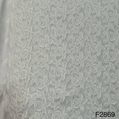 Chikankari Cotton Fabric-F2869