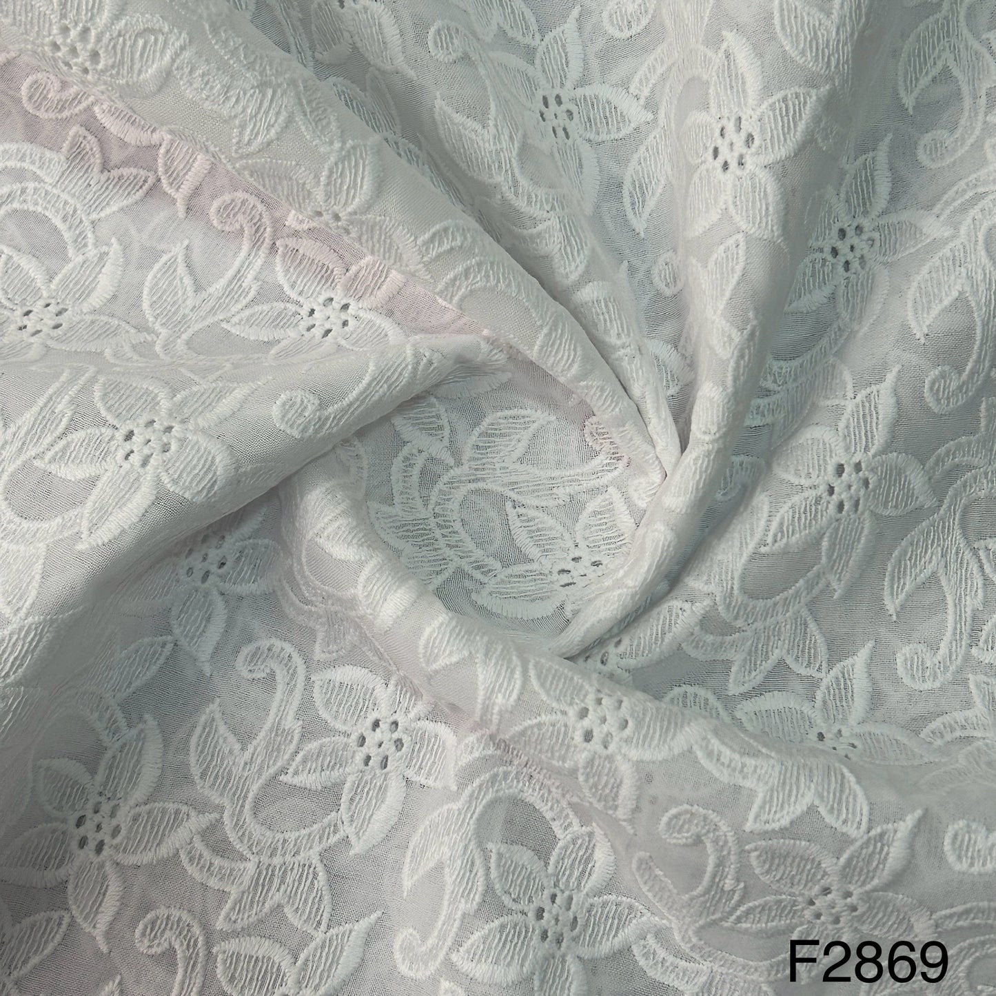 Chikankari Cotton Fabric-F2869