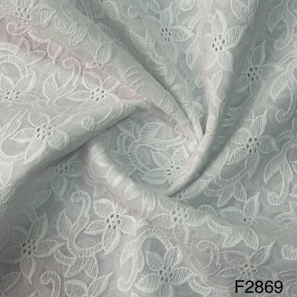 Chikankari Cotton Fabric-F2869