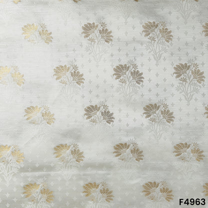 Self Jaquard Zari Work Pure Silk Fabric-F4963