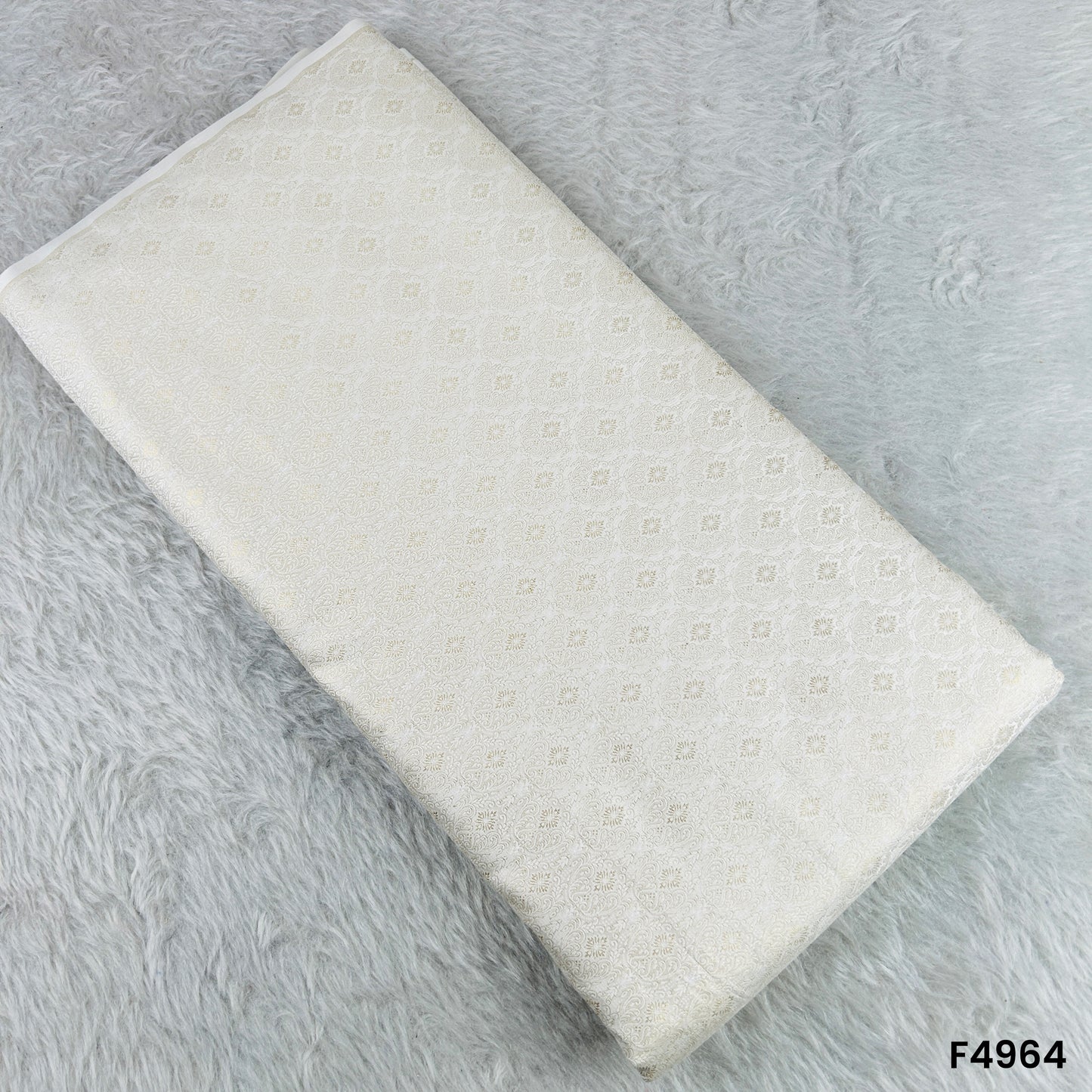 Dyeable Self Jaquard Pure Brocade Fabric-F4964