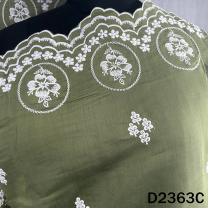 Thread Sequins Work Muslin Silk Dupatta - D2363