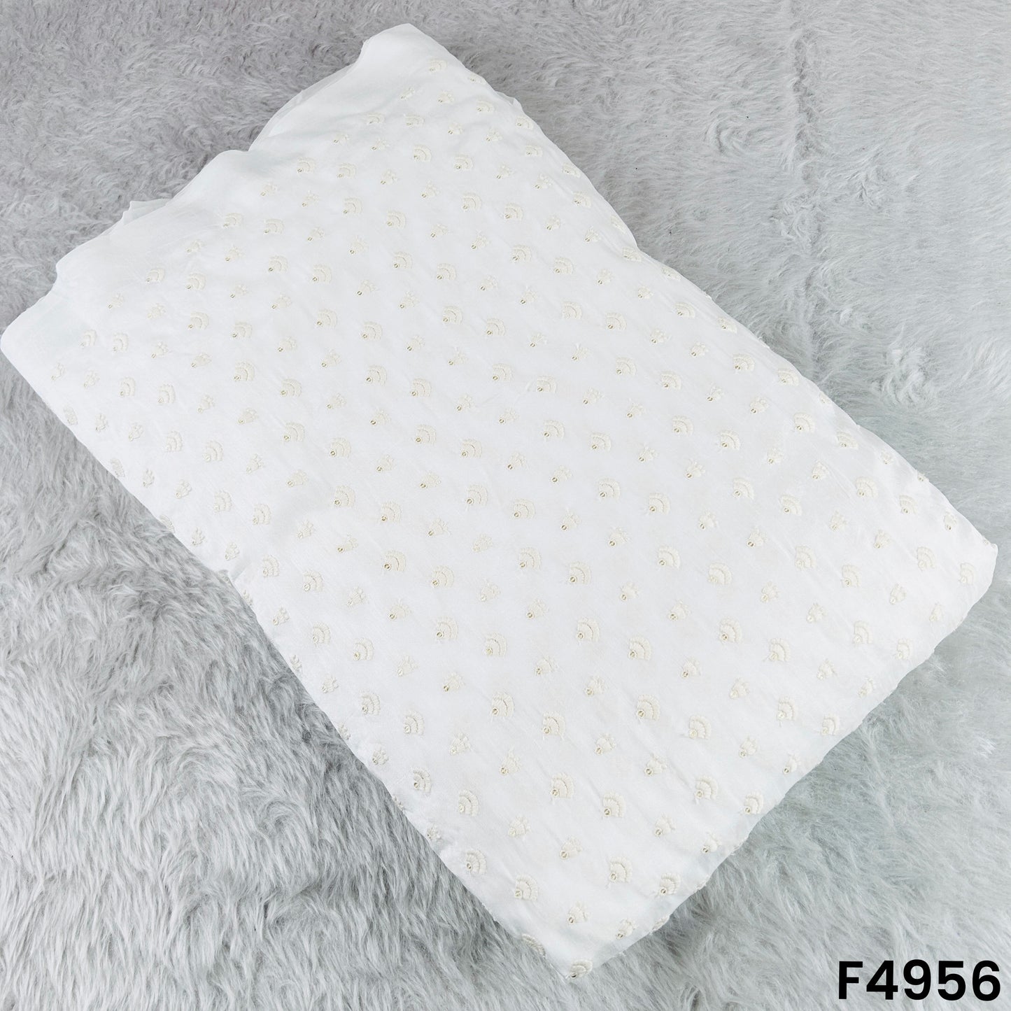 Dyeable Thread Sequins Buti Work Dola Silk Fabric-F4956