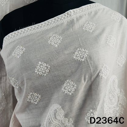 Thread Sequins Work Cotton Dupatta - D2364