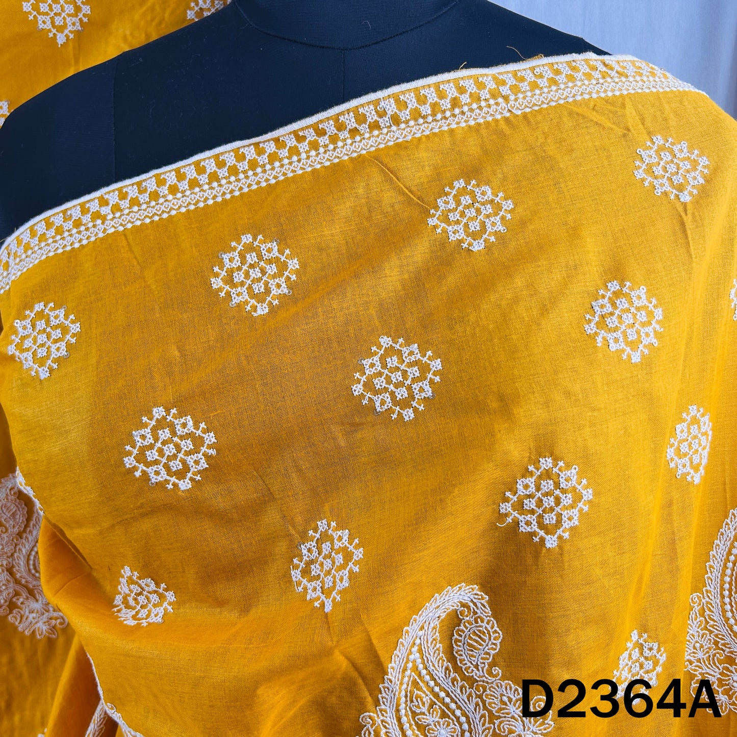 Thread Sequins Work Cotton Dupatta - D2364
