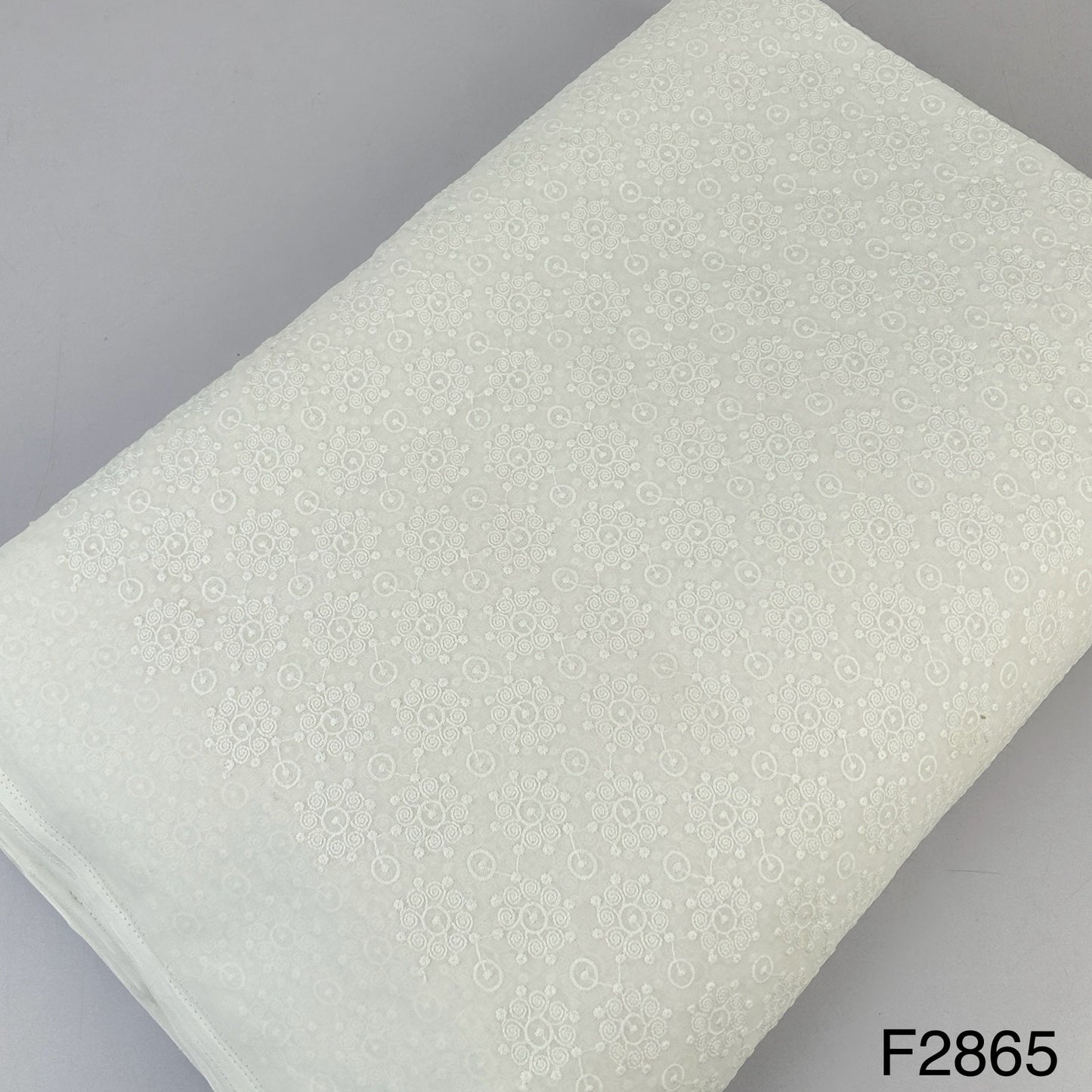 Chikankari Cotton Fabric-F2865