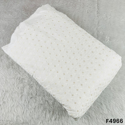 Dyeable Thread Sequins Embroidered Dola Silk Fabric-F4966