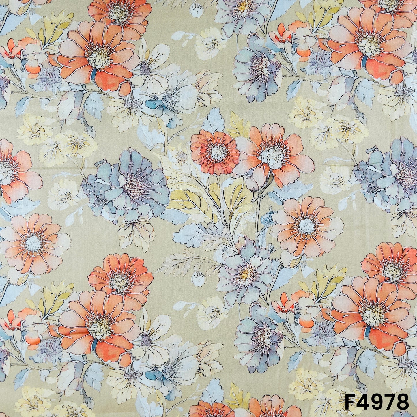 Digital Print Glaze Cotton Fabric-F4978
