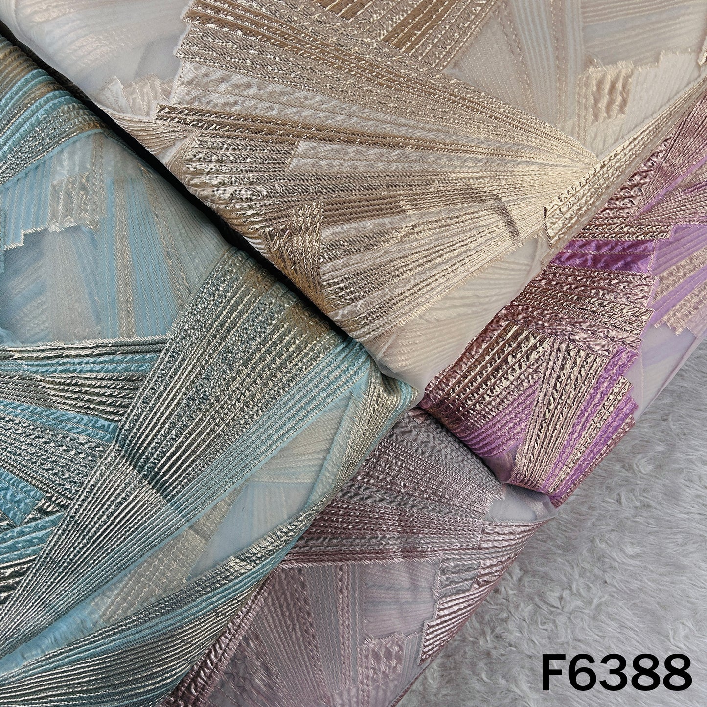 Imported Zari Work Organza Fabric - F6388