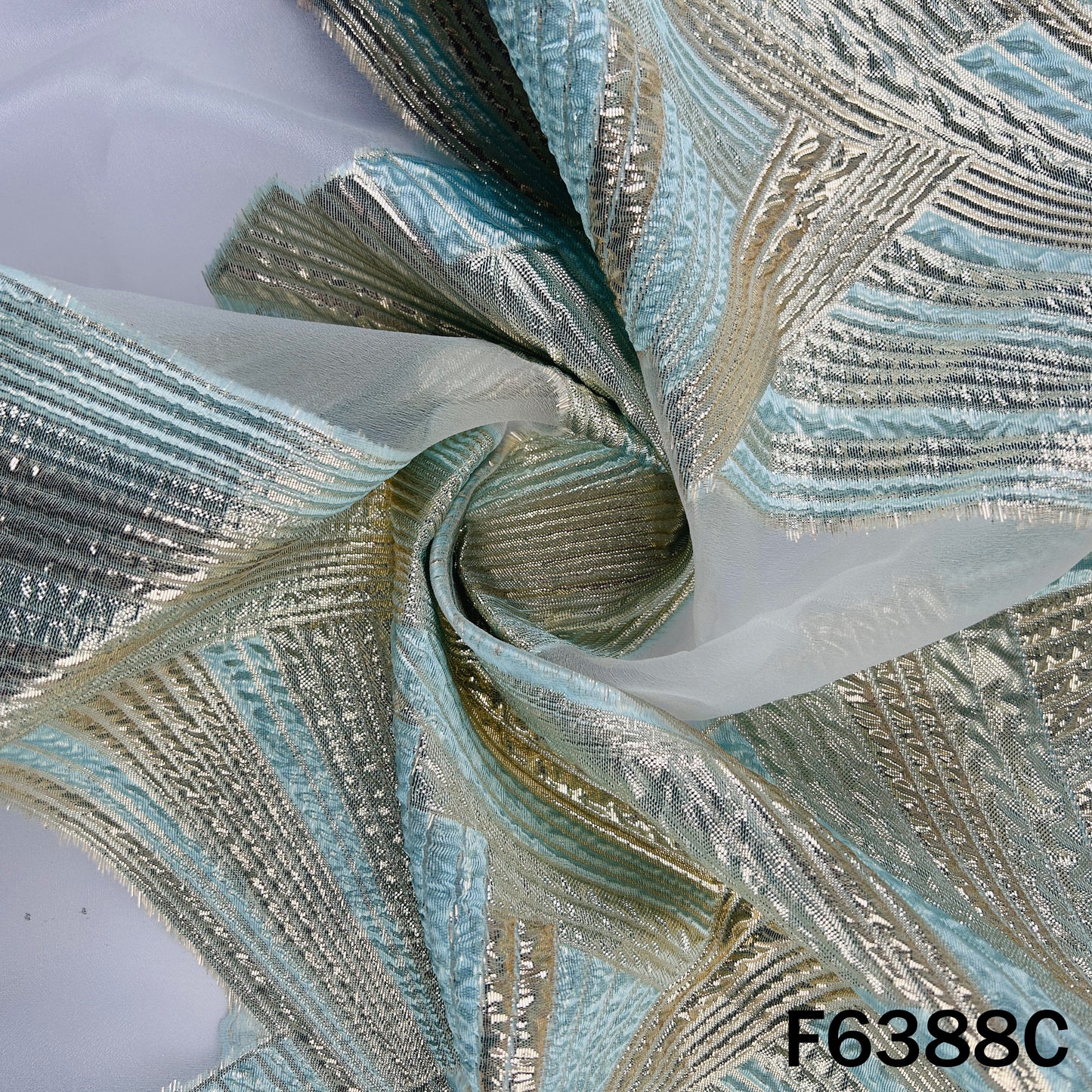 Imported Zari Work Organza Fabric - F6388