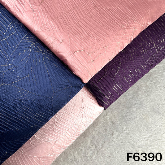 Imported Satin With Pleated Pattern Fabric - F6390