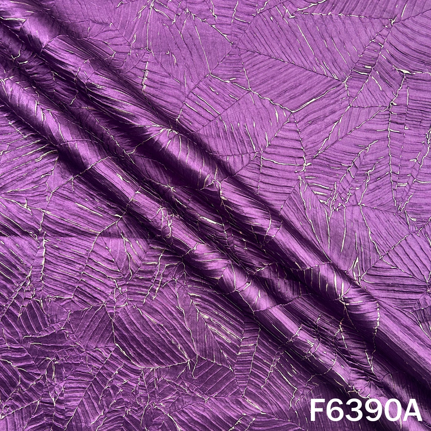 Imported Satin With Pleated Pattern Fabric - F6390