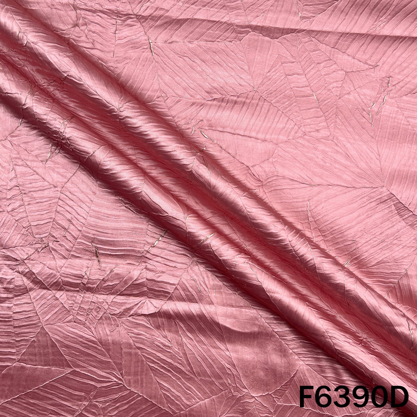 Imported Satin With Pleated Pattern Fabric - F6390