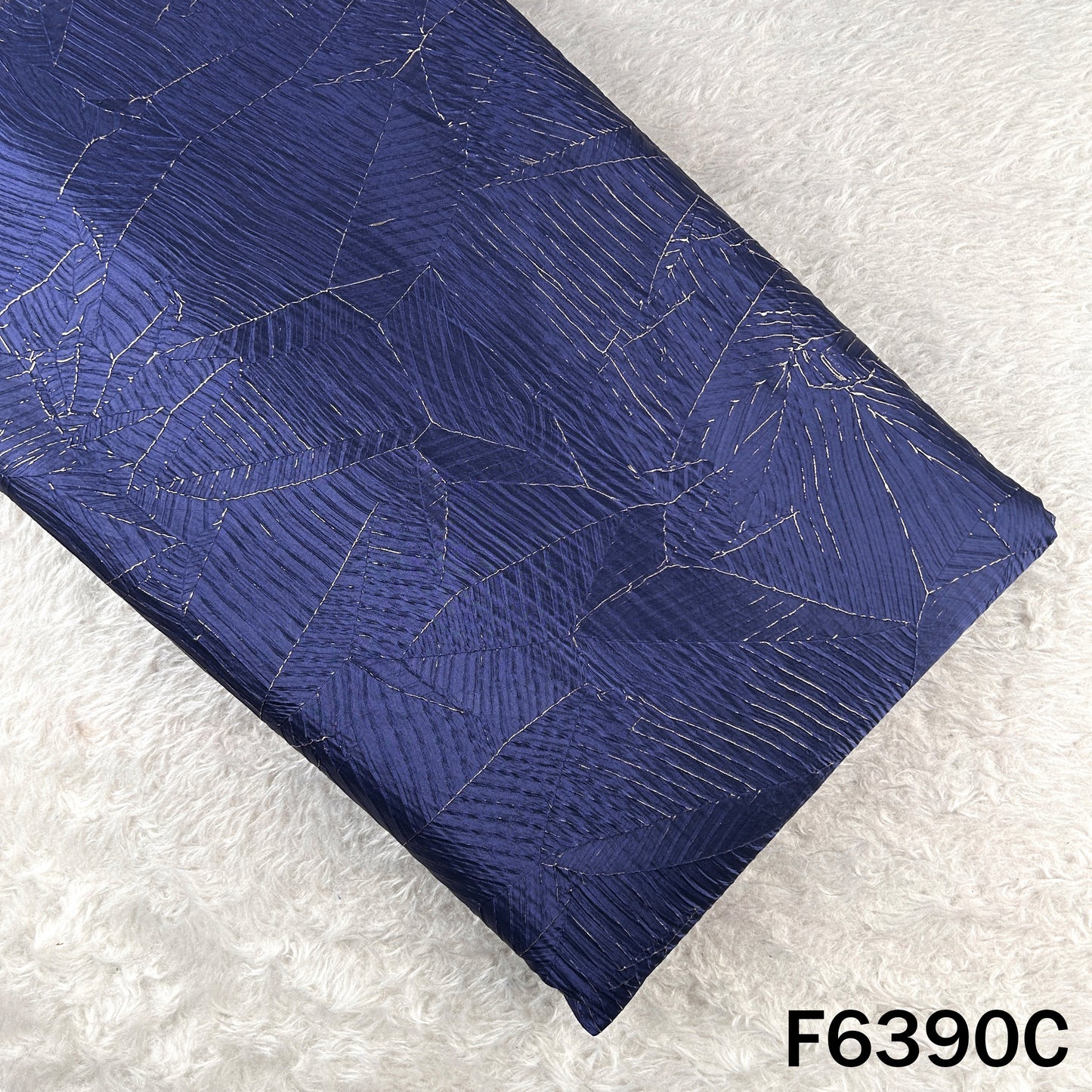 Imported Satin With Pleated Pattern Fabric - F6390