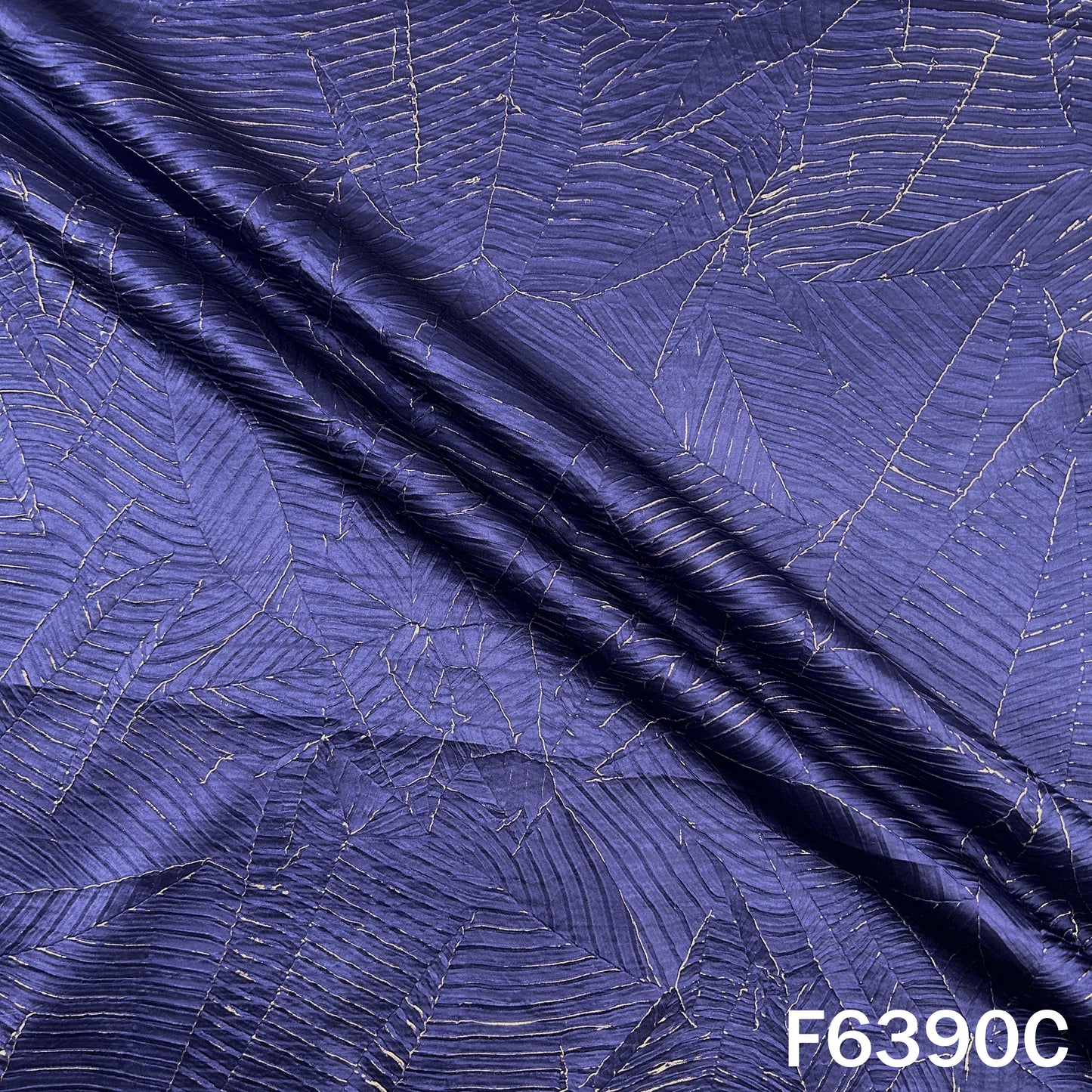 Imported Satin With Pleated Pattern Fabric - F6390
