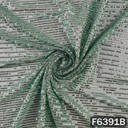 Sequins Work Lycra Net Fabric - F6391