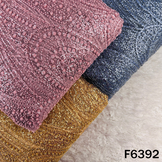 Cut Dana Sequins Embroidered Net Fabric - F6392