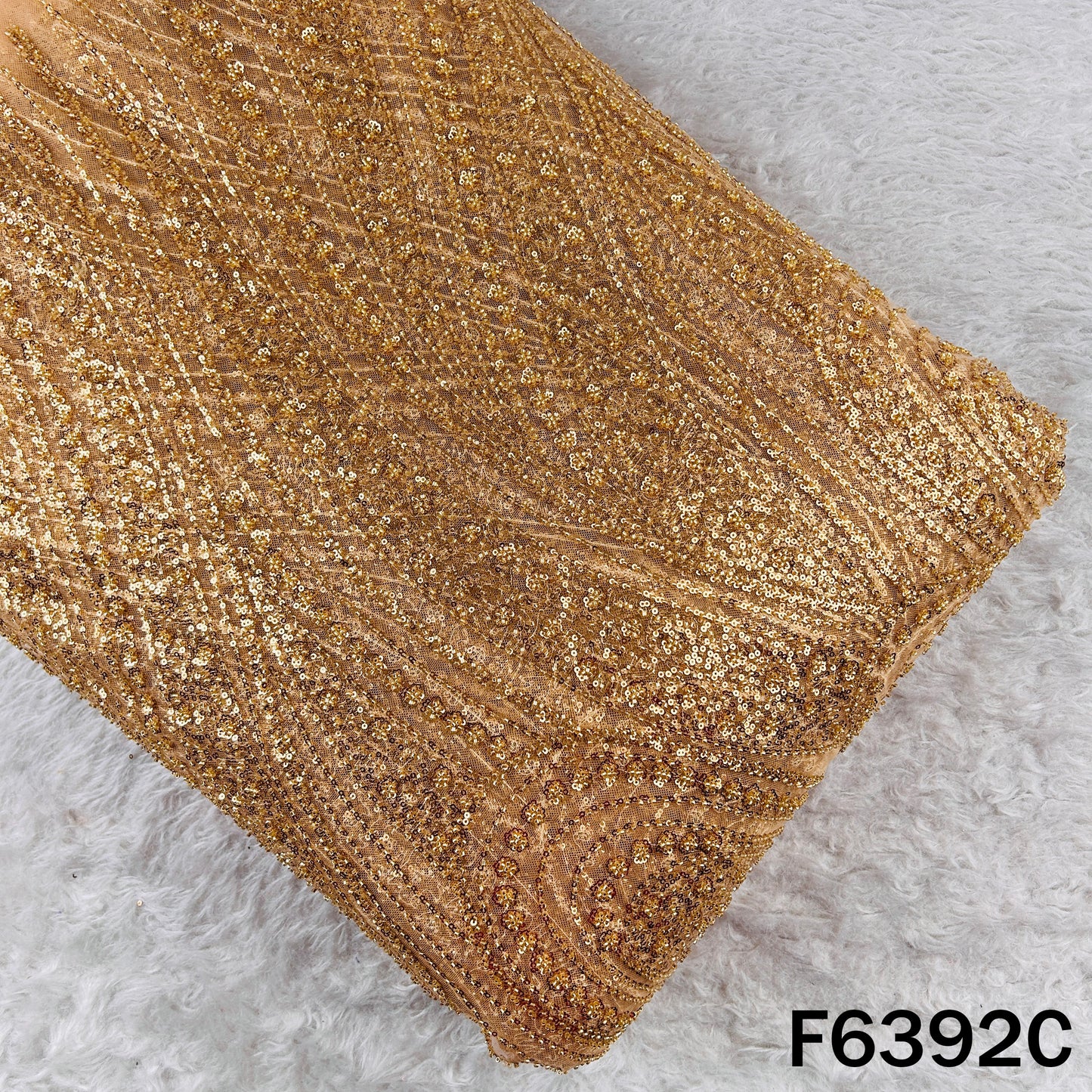 Cut Dana Sequins Embroidered Net Fabric - F6392